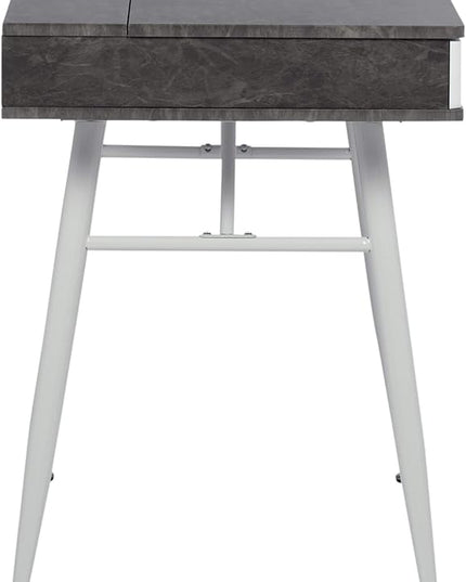 Calico Designs 51252 Alcove Modern Large Split Drawer in White/Cement Gray Desk with Storage, White/Cement Gray, White/Cement Gray - LeafyLoom