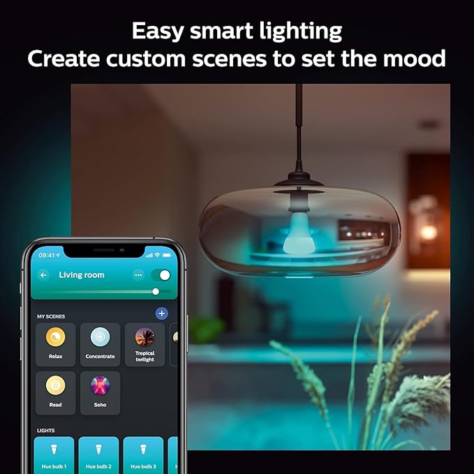Philips Hue Smart 100W A21 LED Bulb - White and Color Ambiance Color-Changing Light - 1 Pack - 1600LM - E26 - Indoor - Control with Hue App - Works with Alexa, Google Assistant and Apple Homekit PhilipsHue