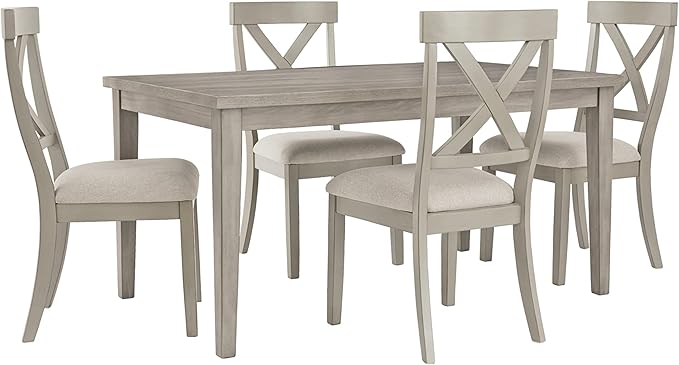 Signature Design by Ashley Parellen Modern Farmhouse Rectangular Dining Room Table, Gray - LeafyLoom