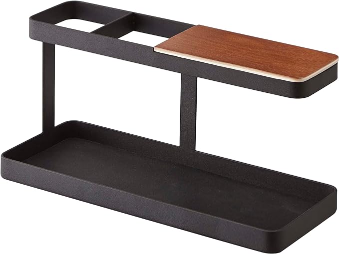 YAMAZAKI home 2300 Desk Bar-Wood & Steel Organizer, One Size, Black - LeafyLoom