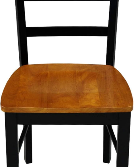 International Concepts Pair of Madrid LadderBack Chairs, Black/Cherry - LeafyLoom