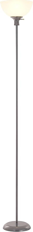 Catalina Lighting 20641-000 Traditional 3-Way Metal Torchiere Floor Standing Lamp, Living Room Light,LED Bulb NOT Included, Silver - LeafyLoom
