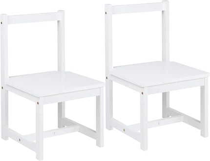 Amazon Basics Solid Wood Kids Activity Chair Set, 23.8-Inch Height - 2-Pack, White - LeafyLoom