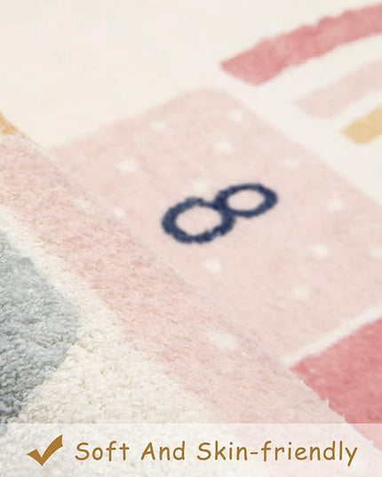 Topotdor Rainbow Sky Hopscotch Game Rugs,Kids Play Area Rugs Soft Floor Carpet for Bedroom Playroom Nursery,Great Gift for Girls & Boys,27.5" x 63" - LeafyLoom