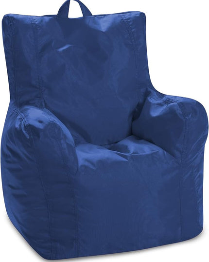 Posh Creations Structured Comfy Bean Bag Chair for Gaming Reading and Watching TV Pasadena Soft Nylon-Navy Pasadena Chair - LeafyLoom