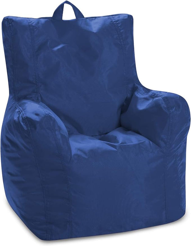 Posh Creations Structured Comfy Bean Bag Chair for Gaming Reading and Watching TV Pasadena Soft Nylon-Navy Pasadena Chair - LeafyLoom