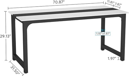 Tribesigns Modern Computer Desk, 70.8 x 31.5 inch Large Office Desk Computer Table Study Writing Desk Workstation for Home Office, Conference Room - LeafyLoom