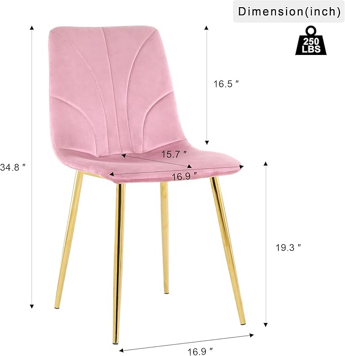 NicBex Haerin-SD-00367-LWJ Dining Chairs, 33.9"x18.1"x17.3", Pink - LeafyLoom