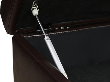 ROOMTEC Modern L Shaped Sectional Sofa with Storage Ottoman, Left Facing Chaise Longue, Reversible Backrest w/ 2 Cup Holders, Faux Leather Tufted Cushions, for Living Room, Apartment, Brown - LeafyLoom