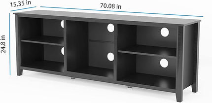 TV Stand Base, Entertainment Center Cabinet Media Console for Living Room, Bedroom, 70 Inch, Black - LeafyLoom