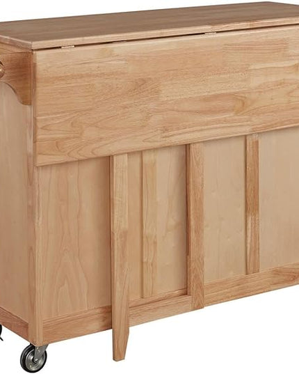 Home Styles Kitchen Center with Breakfast Bar, 52-1/2 in. W x 18 in. - 30 in. D x 36 in. H, Natural - LeafyLoom