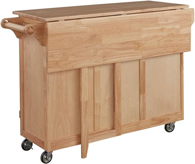 Home Styles Kitchen Center with Breakfast Bar, 52-1/2 in. W x 18 in. - 30 in. D x 36 in. H, Natural - LeafyLoom