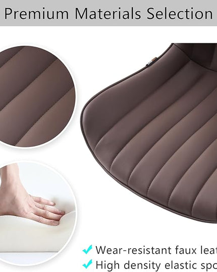 YOUNIKE Armless Office Chair with Wheels Swivel Rolling Desk Chair Leather Upholstered Adjustable Computer Task Chair Modern Rocking Recline Gaming Chair Brown - LeafyLoom