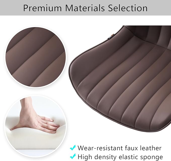 YOUNIKE Armless Office Chair with Wheels Swivel Rolling Desk Chair Leather Upholstered Adjustable Computer Task Chair Modern Rocking Recline Gaming Chair Brown - LeafyLoom