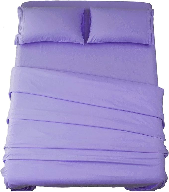 SONORO KATE Bed Sheet Set Super Soft Microfiber 1800 Thread Count Luxury Egyptian Sheets 16-Inch Deep Pocket，Wrinkle-3 Piece (Lavender, Twin XL) - LeafyLoom
