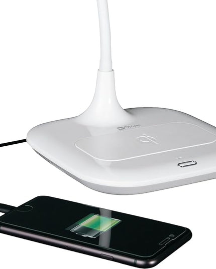 OttLite Prevention LED Desk Lamp with Wireless Charging - Designed to Reduce Eyestrain - Adjustable Flexible Neck, 3 Color Modes & Touch Controls - Crafting, Office Work, Reading & Studying - LeafyLoom