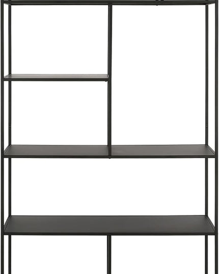 Henn&Hart 72" Tall Rectangular Bookcase in Blackened Bronze, Table for Living Room, Bedroom - LeafyLoom