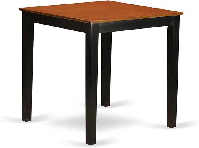 East West Furniture PBFA3-BLK-W 3 Piece Counter Height Dining Set for Small Spaces Contains a Square Dining Room Table and 2 Wooden Seat Chairs, 36x36 Inch, Black & Cherry - LeafyLoom