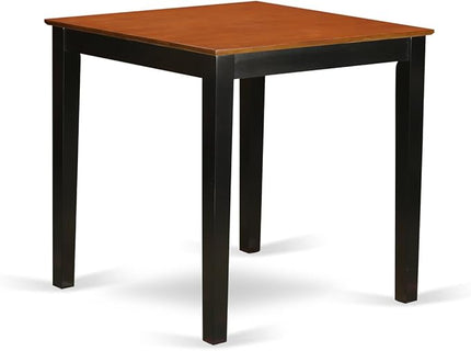 East West Furniture PBCH3-BLK-C Pub 3 Piece Kitchen Counter Height Set Contains a Square Dining Room Table and 2 Linen Fabric Upholstered Chairs, 36x36 Inch, Black & Cherry - LeafyLoom