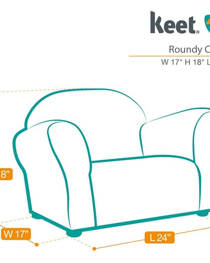 KEET Roundy Kid's Chair, Gingham Chair Only, Brown - LeafyLoom