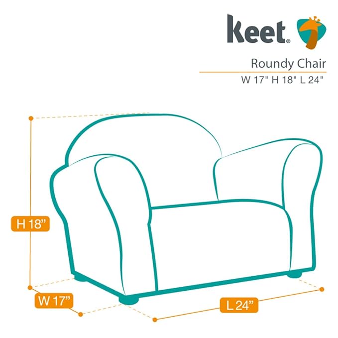 KEET Roundy Kid's Chair, Gingham Chair Only, Brown - LeafyLoom