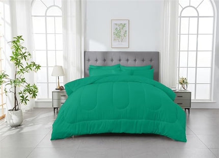3 Piece Solid Color All Season Bedding Comforter Set Microfiber Soft Lightweight Bedding Set for Kids Teens Adults Room Decor with 1 Comforter and 2 Pillowcases Full - LeafyLoom
