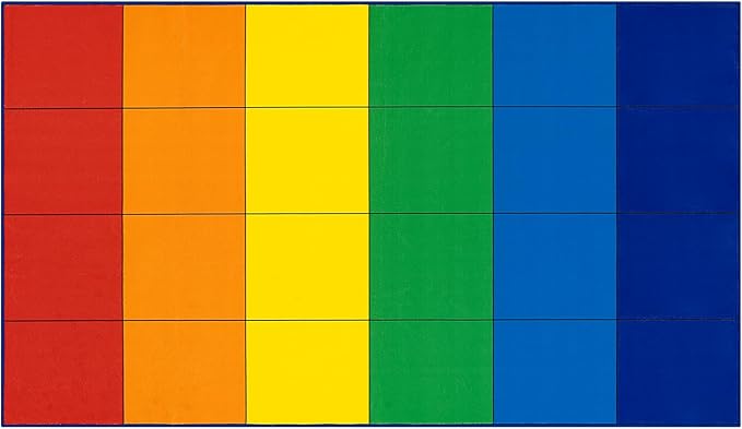 LIVEBOX Elementary Classroom Rug for Kids, Washable Kids Area Rugs for School, Nursery, Colorful Children's Educational Carpet Non-Slip Classroom Mat for Learning,13'x7'5"(Seats-24) - LeafyLoom