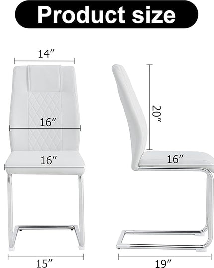NicBex Haerin-SD-00311-LWJ Dining Chairs, 16"x19"x38", White and Silver - LeafyLoom
