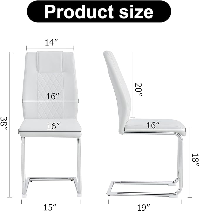 NicBex Haerin-SD-00311-LWJ Dining Chairs, 16"x19"x38", White and Silver - LeafyLoom