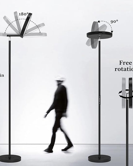 JOOFO Sky LED Floor Lamp,Folding Modern Torchiere Floor Lamp,Bright Dimmable Led Floor Lamp with Remote &Touch Control,5 Color Temperatures,Tall Standing Lamp for Living Room,Office,Bedroom,(Black) - LeafyLoom