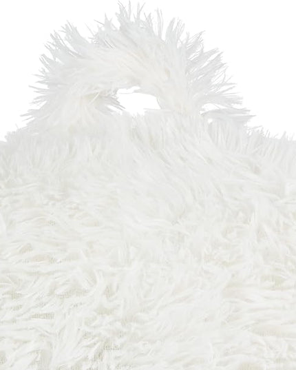 Klear Vu Shaggy Reading Pillow Back Rest Body Pillow for Adults and Kids, Lumbar and Arm Support on Bed, Chair, Couch, Sofa and Floor, 30" x 21", One Size, Winter White - LeafyLoom