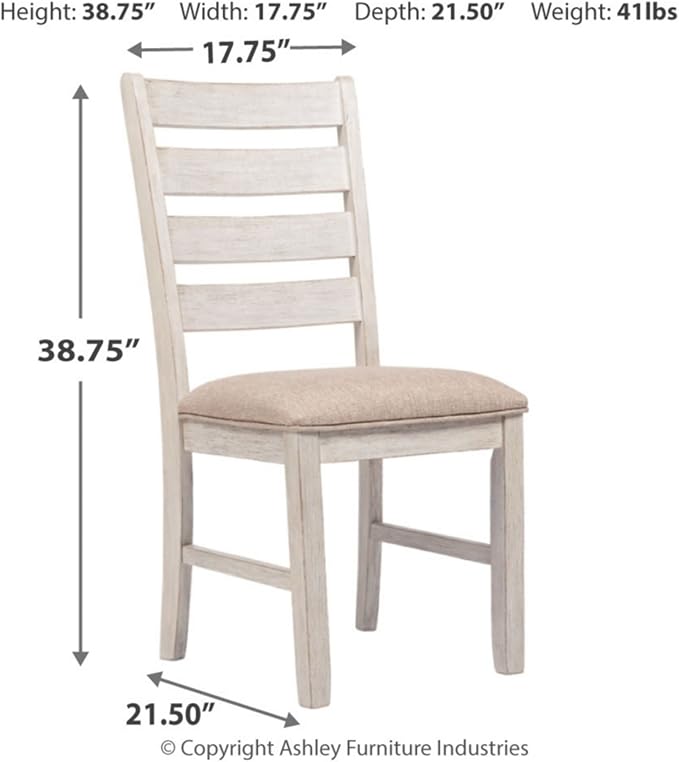 Signature Design by Ashley Skempton Modern Farmhouse Dining Room Chair, 2 Count, Whitewash - LeafyLoom