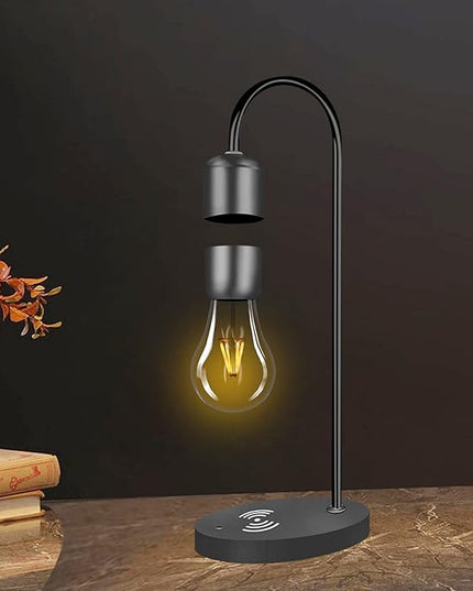 Magnetic Levitating Lamp with Wireless Phone Charger Floating Levitation Light Bulb Magnetic Table LED Night Light Bedroom Home Decoration Family Christmas Gift - LeafyLoom