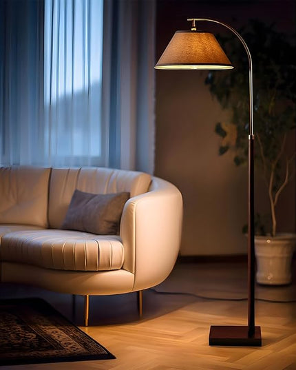63" Gold Floor Lamp for Living Rooms Tall Arc Standing Lamps for Bedrooms Tall Lamps with Foot Switch for Bedroom - LeafyLoom