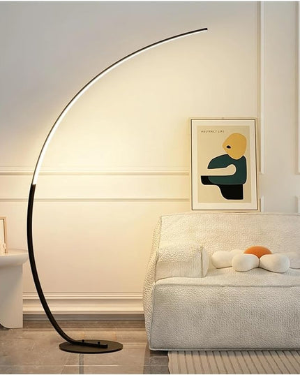 LED Floor Lamp with 3 Color Temperatures, Arc Floor Lamps Modern Standing Tall Lamp with Remote Control Reading Floor Lamp for Bedroom Office Classroom - LeafyLoom