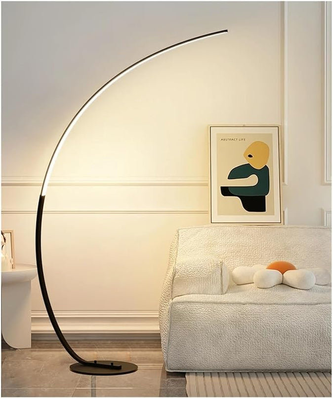 LED Floor Lamp with 3 Color Temperatures, Arc Floor Lamps Modern Standing Tall Lamp with Remote Control Reading Floor Lamp for Bedroom Office Classroom - LeafyLoom