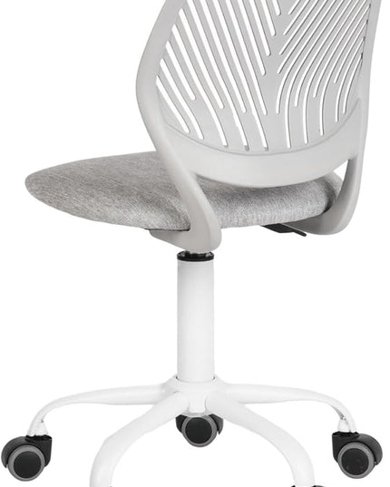 FurnitureR Writing Task Chair for Teens Boys Girls 360 Rolling Wheels Fabric Soft Pad Seat Breathable Backrest, Height Adjustable Liftup 29.5"-34.3", Morandi Grey - LeafyLoom