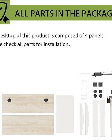 Standing Desk Adjustable Height Desk,63x30Inches, Stand Up Desk Table for Home Office, Home Office Computer Desk,Memory Preset,Height adjustments from 28" to 46" White&Oak - LeafyLoom