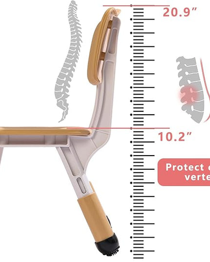 Adjustable Kid Chairs Indoor 3 Level Adjustable Suitable for Children Age 2-6. Maximum load-bearing 220LBS Suitable for Family Classroom and Nursery Child Seat Set (2-Pack-Beige) - LeafyLoom