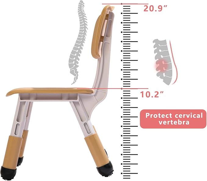 Adjustable Kid Chairs Indoor 3 Level Adjustable Suitable for Children Age 2-6. Maximum load-bearing 220LBS Suitable for Family Classroom and Nursery Child Seat Set (2-Pack-Beige) - LeafyLoom