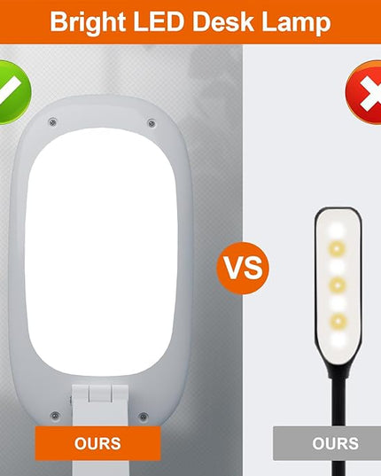 LED Desk Lamp for Office Home & Battery Operated Lamp Rechargeable Lamp Foldable & Portable Light, [2-fold support frame higher] 3 Brightness Dimmable Small Desk Lamp Wireless Reading Lamp - LeafyLoom