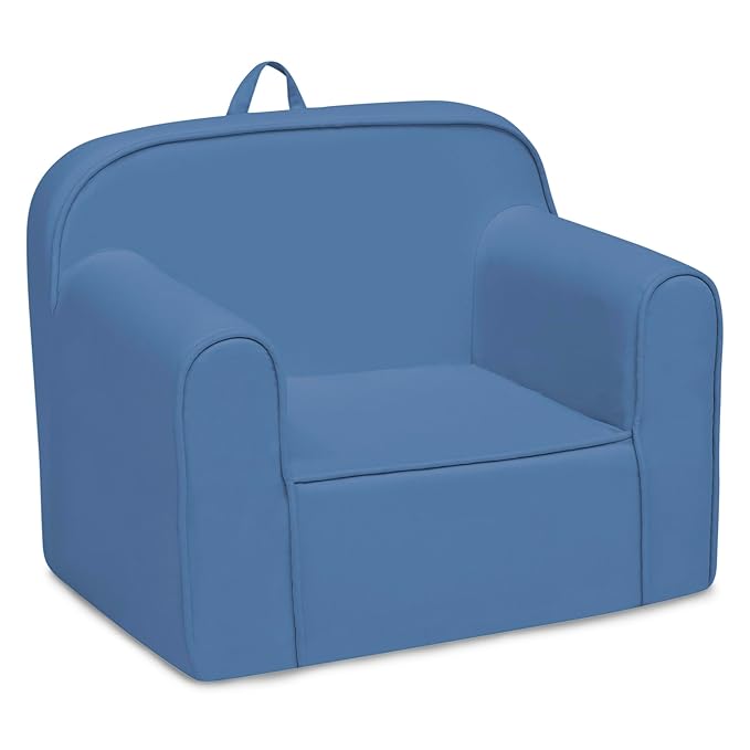 Delta Children Cozee Chair -Foam Kids Chair for Ages 18 Months and Up, Indigo - LeafyLoom