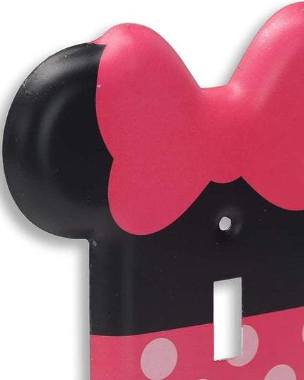 Disney Minnie Mouse Metal Light Switch Plate - Minnie Mouse Switch Plate Decoration for Kids' Bedroom, Play Room or Movie Room - LeafyLoom