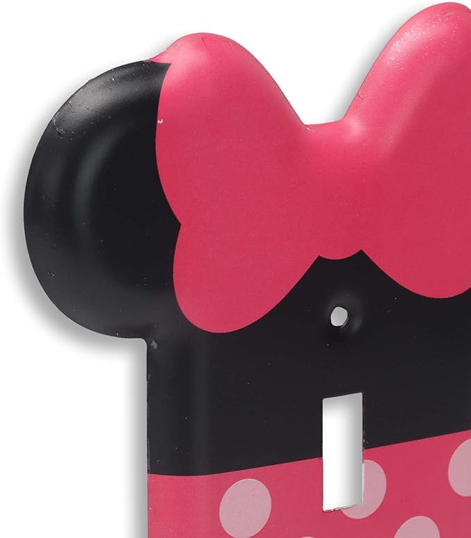 Disney Minnie Mouse Metal Light Switch Plate - Minnie Mouse Switch Plate Decoration for Kids' Bedroom, Play Room or Movie Room - LeafyLoom