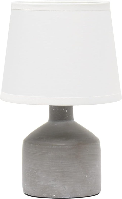 Simple Designs LT2080-GRY Mini Bocksbeutal Concrete Table Lamp, Gray - LeafyLoom