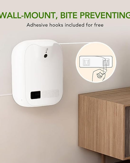 Pet Monitoring Camera Dog Treat Dispenser [New 2023 Pro] Two-Way Audio HD WiFi Dog Camera with 130° View, Remote Tossing App Compatible with Android/iOS, Night Vision, Wall Mounted CENGCEN