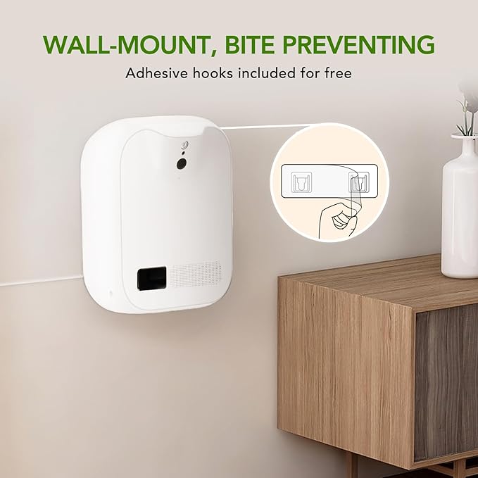 Pet Monitoring Camera Dog Treat Dispenser [New 2023 Pro] Two-Way Audio HD WiFi Dog Camera with 130° View, Remote Tossing App Compatible with Android/iOS, Night Vision, Wall Mounted CENGCEN