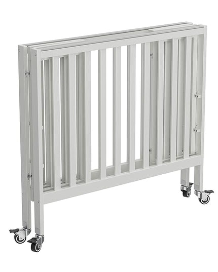 Baby Mini Crib - Modern Design Portable Crib, Sleek Folding Mini Baby Crib with Three Mattress Positions, Folds Flat for Easy Storage White - LeafyLoom