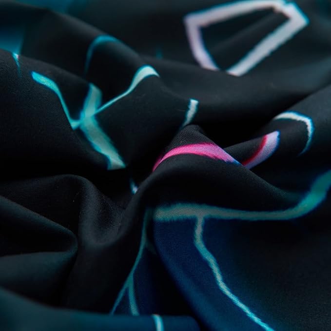 Cartoon Animals Lion Elephant Giraffe Comforter Set Twin Set for Kids Birthday Gift Bedding All Season Colorful Black Room Decor - LeafyLoom