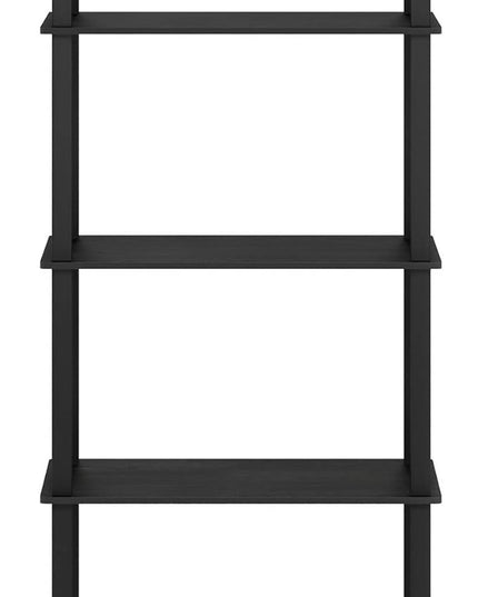 Furinno Turn-N-Tube 5-Tier Multipurpose Shelf / Display Rack / Storage Shelf / Bookshelf, Square Tubes, Americano/Black - LeafyLoom